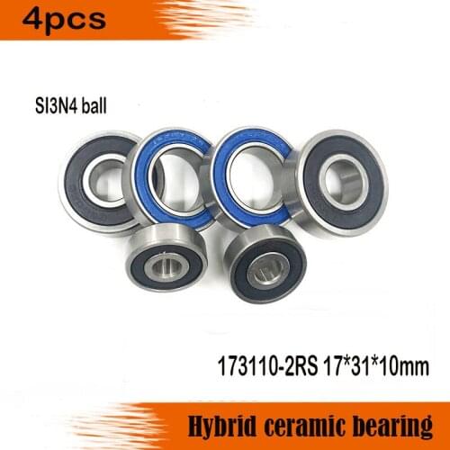 4PCS 173110 Hybrid Ceramic Bearing 17x31x10mm Bicycle Hub Brackets Spares 173110RS Si3N4 Ball Bearings 173110-2RS