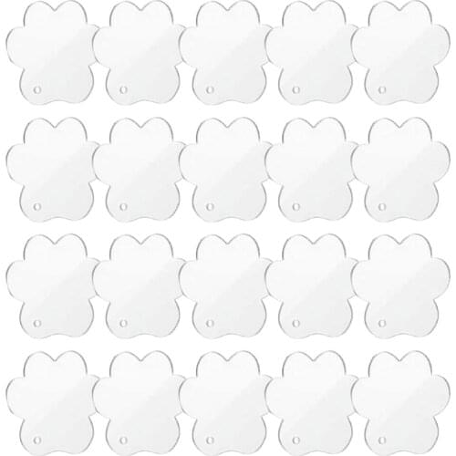 Acrylic Keychain Blanks Decoration Crafts Including 20 PCS Dog Paw-shaped Acrylic Blanks for DIY Keychain and Tags