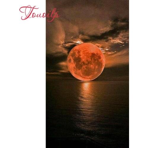 TOUOILP Snow scene 5D Diamond Painting Full Square/Round Drill"Sunset night scene"3D Embroidery Cross Stitch Mosaic Home Decor