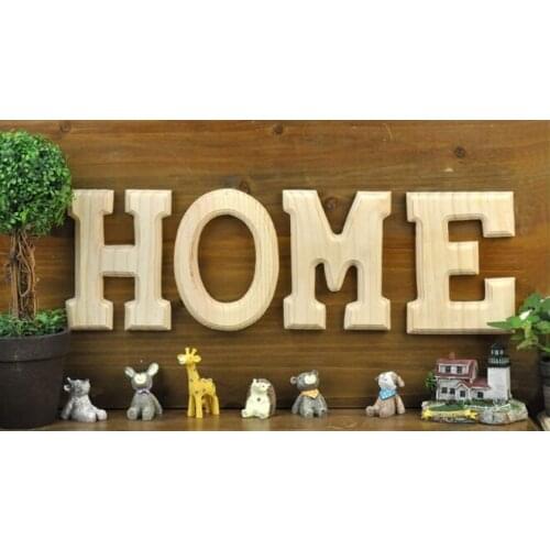 Wood carving Wooden Letters Alphabet Alphanumeric 15cm Creative home stereo metope adornment wedding decoration bar cafe