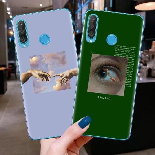 Phone Case For Fundas Huawei P30 Lite Aesthetic Art Cover For Huawei P10 P20 P30 P40 Lite E Pro Luxury Brand Cear Soft TPU Cases