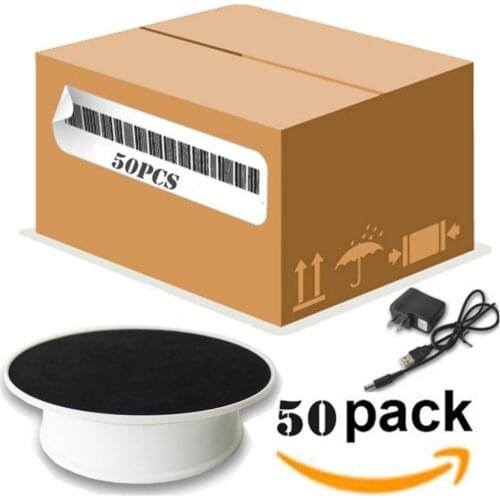 50PCS Velvet Top Electric Motorized Rotating Display Turntable for Model Jewelry Display Stand and 4K HD Photography