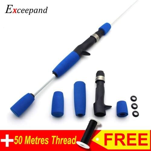 Exceepand Blue EVA Casting Fishing Rod Handle Foam Split Pole Grips Replacement Parts for Fishing Rod Building or Repair