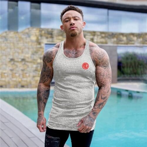 New Mens Casual O Neck Sleeveless T Shirt Fitness Slim Fit Sports Strips Tank Top Fashion Singlets Summer Knitted Gym Clothing