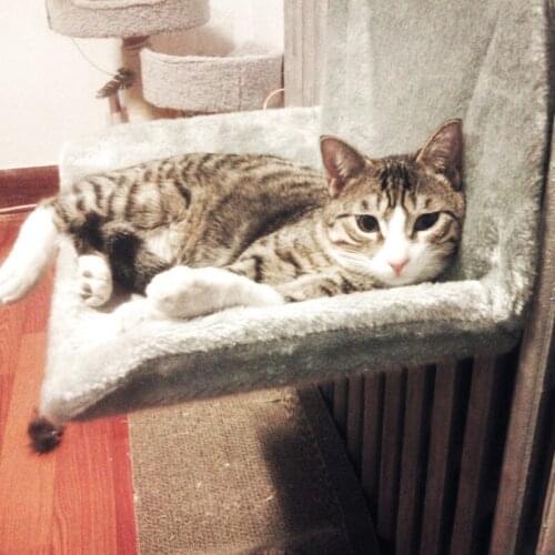Pet Cat Hammock Cats Bed Railing Hammocks for Cats Kitty Rest Warm Plush Cat Bed Mat House Pets Hanging Chair Cat Supplies