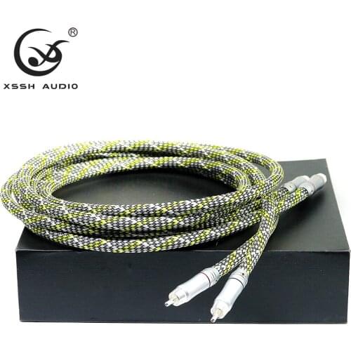 YIVO RCA to RCA XSSH Audio Musical Instrument Cables 2 core Pure Copper OFC Shield 2RCA Audio Signal Cable Wire Line Cord