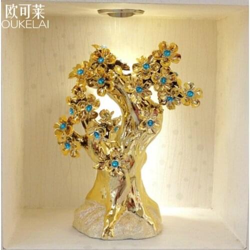 2020 Home Shop Company Bring wealth Good Luck Money Drawing Pachira money Fortune Tree CHINA Porcelain FENG SHUI Decorative art
