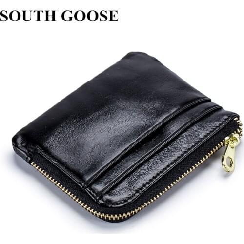 Coin Purses Genuine Leather Unisex Mini Purse Men Casual Small Wallets Card Holder Women Elegant Coin Pouch Slim Money Key Bag