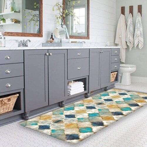 Bathroom Entrance Door Mat Washable Non-slip Kitchen Floor Mat Bedroom Living Room Bedside Area Rugs Waterproof Modern Carpet