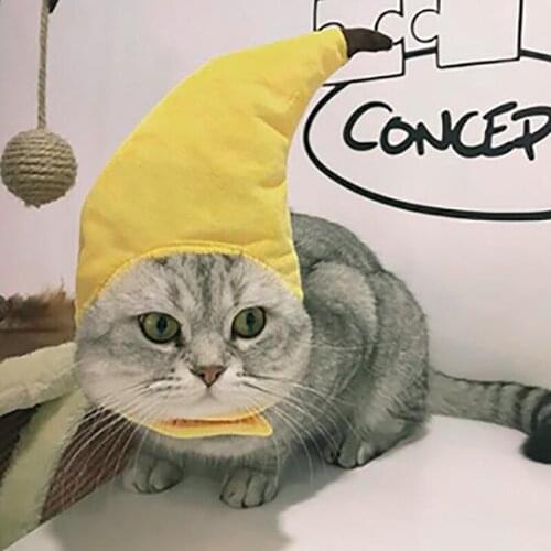 Creative Cute Pet Cat Hat Fun Costume Banana Hat Photo Pet Props Headgear New Year Party Christmas Cosplay Accessories