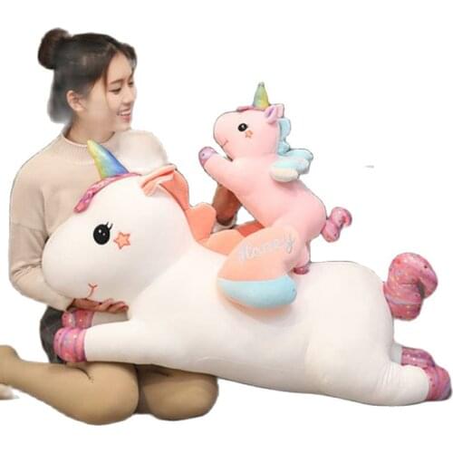 New arrival Unicorn doll fly horse plush toy super soft cute doll girl home bed decor pillow sleeping doll kids' birthday gift