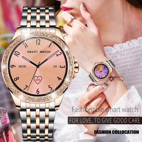 LIGE 2021 Luxury New Women Smart Watch Heart Rate Blood Pressure Monitoring For Android IOS Waterproof Fashion Ladies Smartwatch