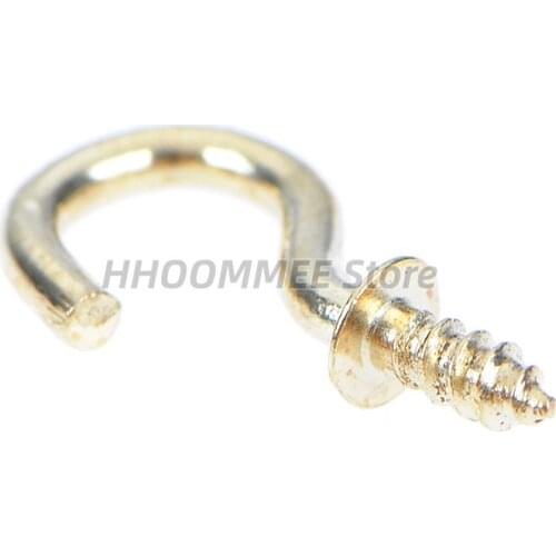 New 20pcs/Set 1/2 Inches Brass Plated Cup Hooks Shouldered Screw Hanging Hat Coat Peg Hanger Home Office Hardware Hooks