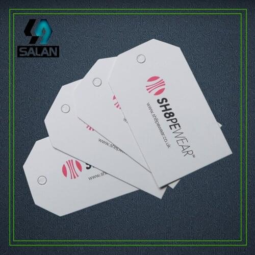 Customize 400gsm cardboard paper printed Hang tags for clothing product price Label luggage swing tag for gift business card