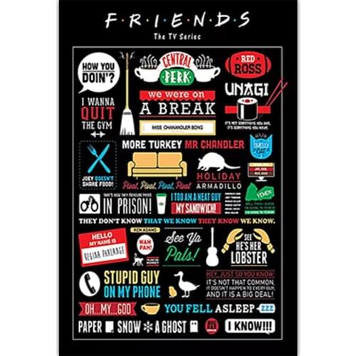 Classic Friends TV Show Posters and Canvas Painting Prints Wall Art Decor Friend TV Series Pictures for Home Living Room Decor