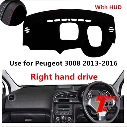 TAIJS Factory Simple Leather Car Dashboard Cover For Peugeot 3008 2013 2014 2015 2016 Right hand drive