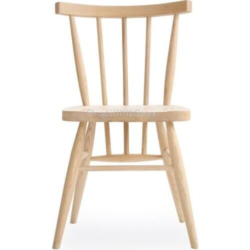 Simple Modern Nordic Multi Color Solid Wood Ash Wood Restaurant Dining Chair Designer Model Room Recommended Dining Chair