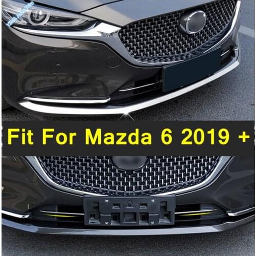Stainless Steel Exterior Refit Kit Fit For Mazda 6 2019 - 2021 Front Bumper Splitter Lip / Mesh Grille Grills Strip Cover Trim
