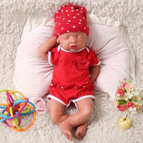 18" Realistic Reborn Baby Dolls Full Body Silicone Newborn Sleeping Baby Doll Cute Girl Handmade Baby Toy