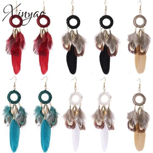 Romantic Feather Earring Lovely Dangle Girls Fashion Jewelry Light Weight Feather Earrings Gift Girlfriend