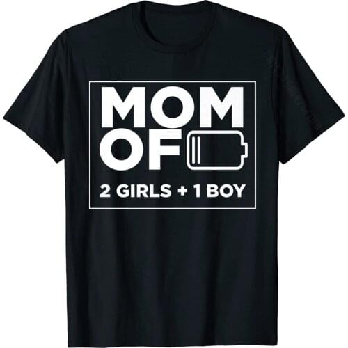 Mom Of 2 Girls 1 Boy Shirt Mothers Day Gifts From Daughter Fashion Mens T Shirt Cotton Tops & Tees Printed On