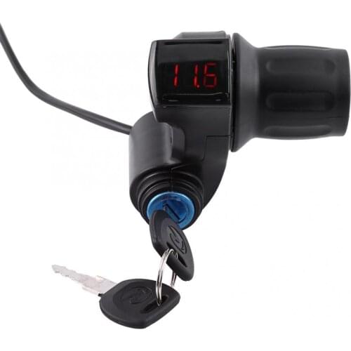 Electric Bike Half Wrist Throttle Grip Handle LED Display Indicator/Lock Key Knock Half Twist Throttle Electric Bicycle Parts