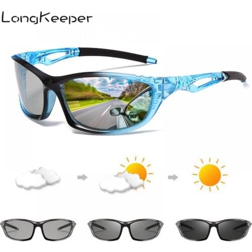 LongKeeper Photochromic Sunglasses Men Polarized Car Driving Chameleon Sun Glasses Male Anti-Glare Sports Eyewear UV400 Goggles