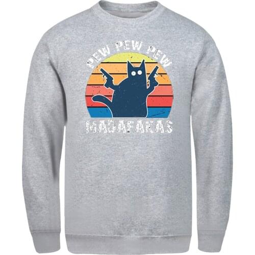 Pew Madafaka Cat Sweatshirt Mens Casual Fashion Hoodie Vintage Leisure Tops Pullovers Homme Comfortable Autumn Moletom Masculino