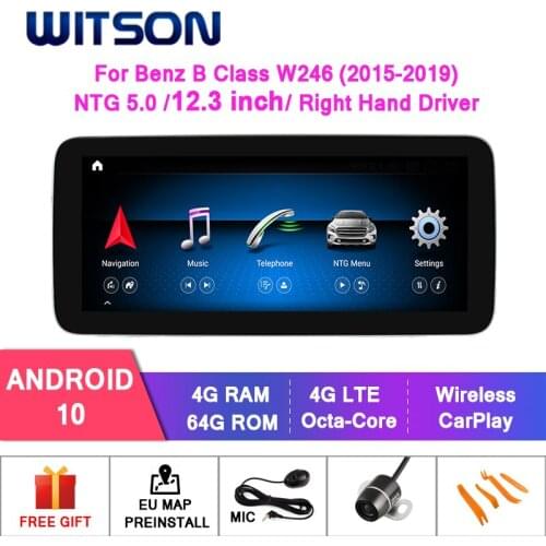 WITSON Android 10.0 12.3'' CAR Big Screen gps For MERCEDES-BENZ B Class W246 B180 B200 B220 B250 B260 NTG 5.0 Navigation radio