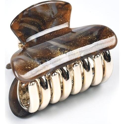 New Headwear Acrylic Hair Claw Women Starry Sky Water Pattern Catch Clip Spring Automatic Clip Hair Accessories for Girls 13011