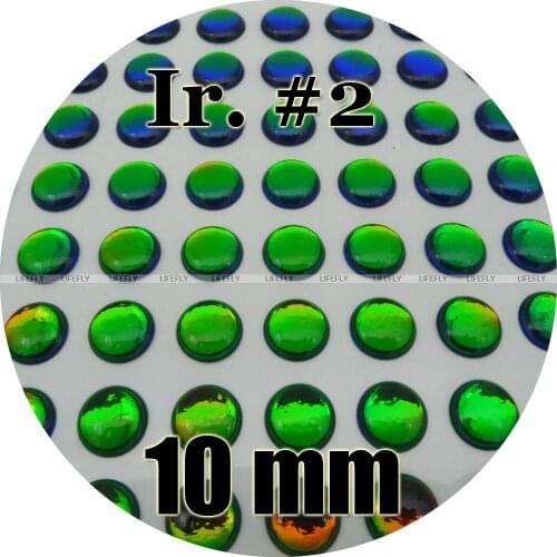 10mm 3D Iridescent #2 / Wholesale 250 Soft Molded 3D Holographic Fish Eyes, Fly Tying, Jig, Lure Making
