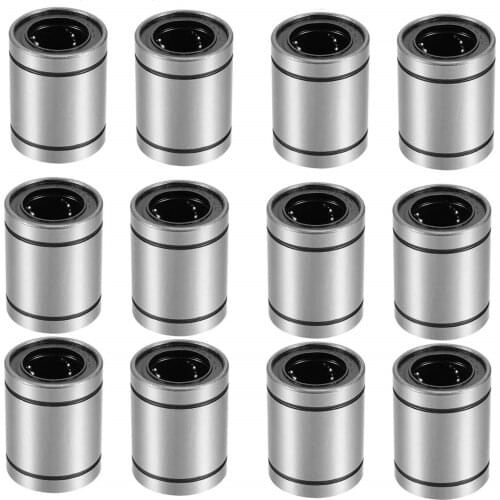 12 PCS LM8UU Linear Ball Bearing bushings 8mmx15mmx24mm Carbon Steel, Suitable for CNC Machine Tool 3D Printer Parts