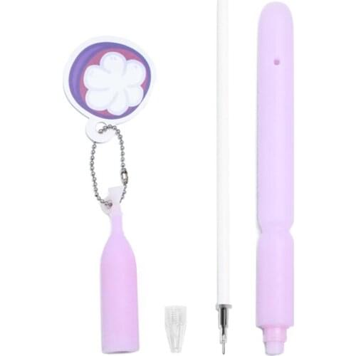 30pcs/lot Cute Cartoon Fruit Card Pendant 0.5mm Gel Pens Student School Stationery For Kids Gifts