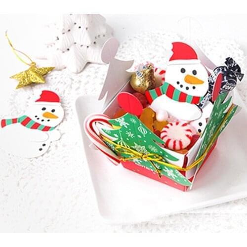 50pcs Christmas Card Decor 3D Santa Snowman Penguin Lollipop Shaped Xmas Paper Decoration Cake Candy Home Party Decor 2022 NEW 3
