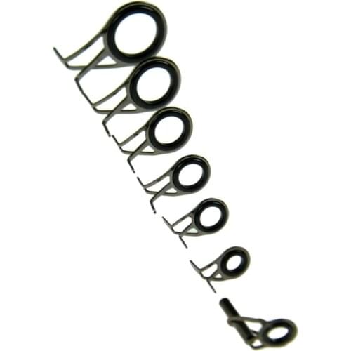 7 Pcs Fishing Rod Guides Tip Tops Replacement Repair Set Rod Buiding Steel Ceramic Ring Fishing Pole Guides Tip Top set
