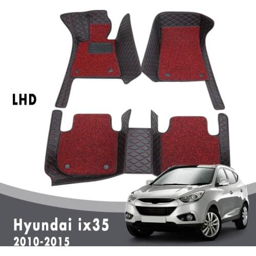 Car Floor Mats Carpets For Hyundai ix35 2015 2014 2013 2012 2011 2010 Double Layer Wire Loop Auto Interior Custom Protect Covers