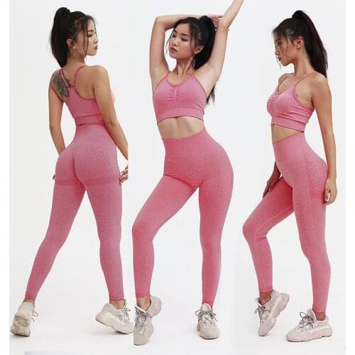 Seamless knitted Peach butt-lift Yoga Pants Exercise Yoga fitness kit