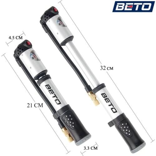 BETO MP-036 Mountain Bike 300 PSI Mini Pump Portable Inflator with Gauge High Pressure Pumps Iamok Bicycle Parts