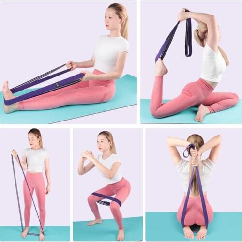 CHAOBA 4pcs/set Exercise yoga stretch with resistance elastic belt multifunctional fitness hip training pull rope supplies