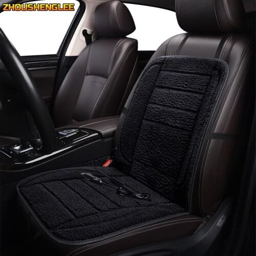 ZHOUSHENGLEE 12V Heated car seat cover for Jaguar all models F-PACE XE XJ XF XEL XJL XFL winter cushions car styling