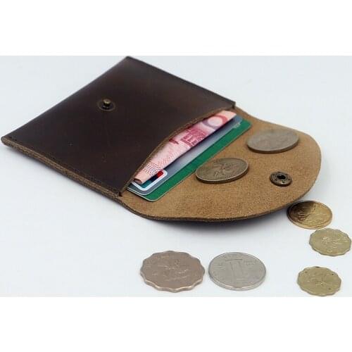 Card holder wallet leather coin pocket men card Organizer men purse