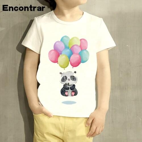 Kids Panda Bear Floating Meditation Design T Shirt Boys/Girls Great Casual Short Sleeve Tops Children T-Shirt,HKP2104