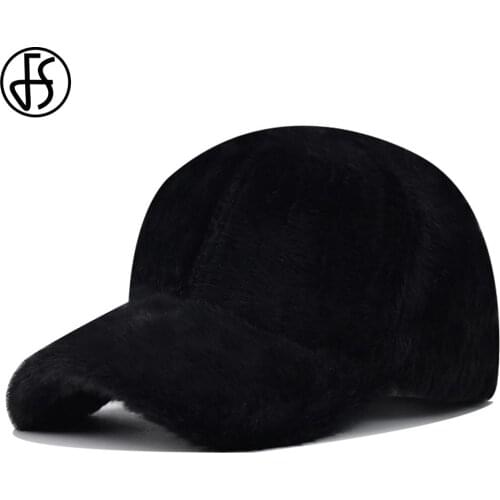 FS 2021 Black White Winter Hats For Women Thicken Warm Windproof Baseball Cap Lamb Wool Men Hat Plush Face Caps Gorras Hombre