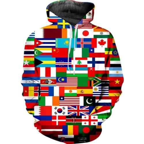IFPD New Style Funny Flag Patchwork 3d-printed For Femme/homme Fashion Casual Oversized Streetwear Fall Pullover Clothes Vintage