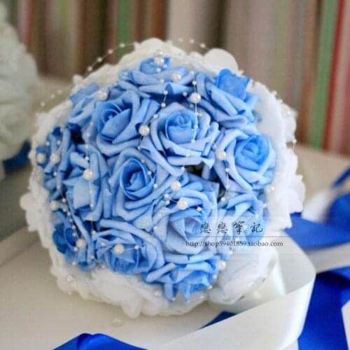 The bride bridesmaid wedding simulation flower artificial flower bouquets Korean simple blending holding roses