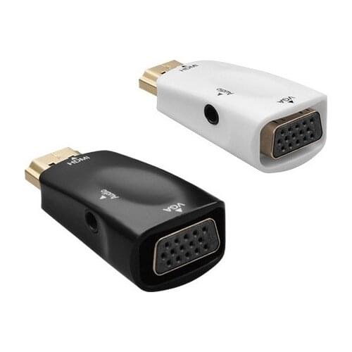 HDMI To VGA Adapter Converter Cable With Audio Cable Support HD 1080P For PC Laptop AVC2.5X5