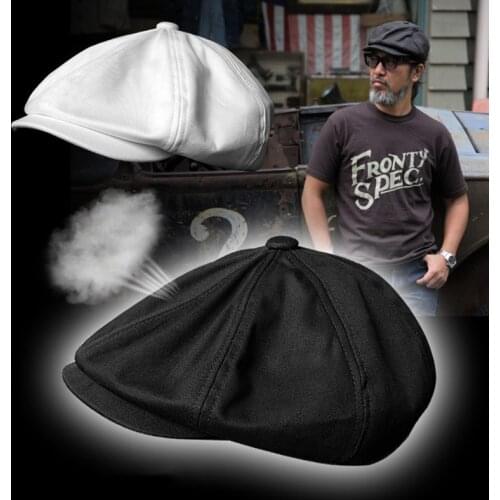 Casquette Four Seasons Cotton And Linen Black Mens Newsboy Hat Male Beret Men And Women Retro England Visor Big Head Cap BLM87