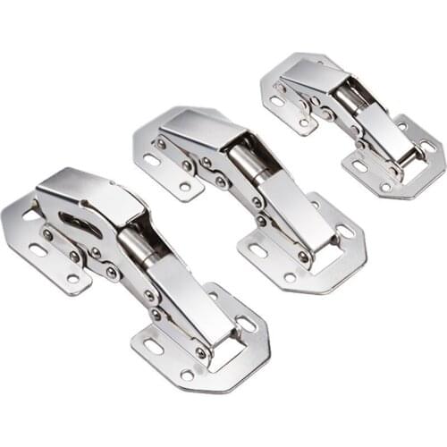 2PCS Heavy Duty Cabinet Door Hinge 90 Degree No-Drilling Hole Buffer Hydraulic Hinges Soft Close Furniture Hardware Accessories