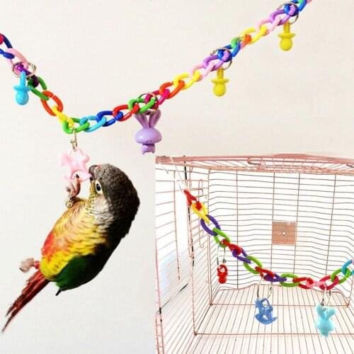 Colorful Bird Toy Parrot Swing Cage Toy Climbing Toy for Parakeet Cockatiel Budgie Lovebird 35cm