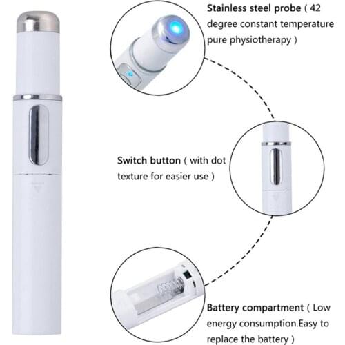 Acne Laser Pen Wrinkle Removal Machine Portable Durable Blue Light Therapy Relax Massage Soft Scar Dark Circles Remover Device
